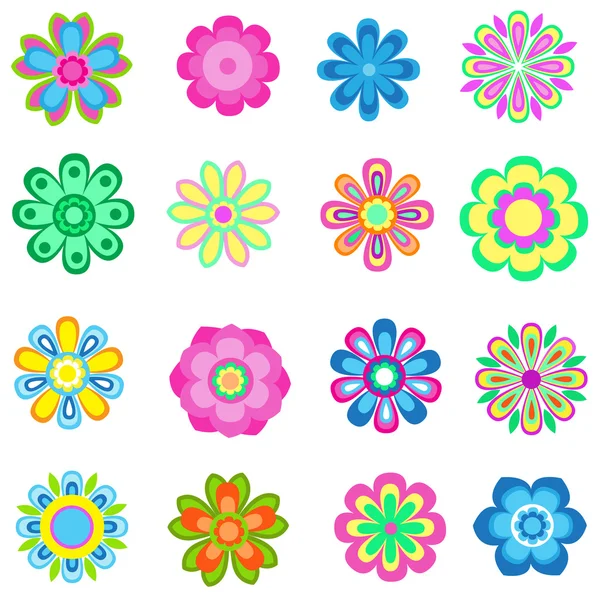 Mooie bloemen pictogram set. Stockillustratie