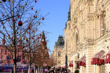 Kızıl Meydan 'ın Yeni Yıl ve Noel süslemeleri, Moskova, Rusya Federasyonu, 05 Aralık 2020