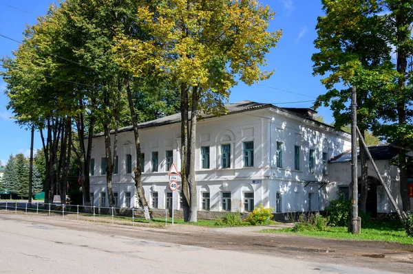 Residentieel Gebouw Aan Oktober Straat Zubtsov Regio Tver Russische Federatie — Stockfoto