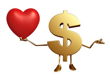 Doları karakteri ile kalp