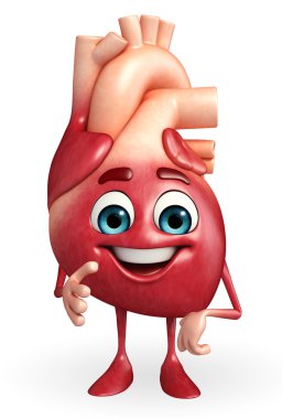 Merhaba poz ile kalp karakter