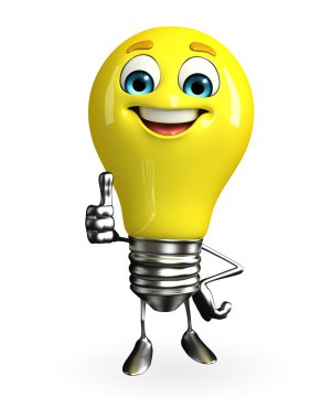 gloeilamp karakter met beste teken