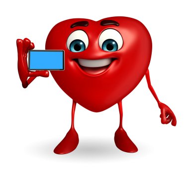 Kalp şekli karakteri ile hareket eden