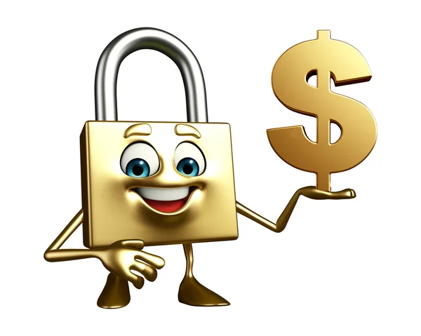 Lock karakter met dollarteken — Stockfoto