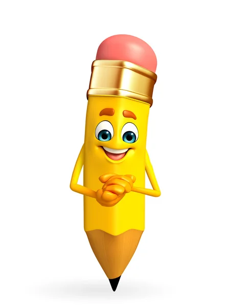 Pencil Character with promise pose — Stock Photo, Image