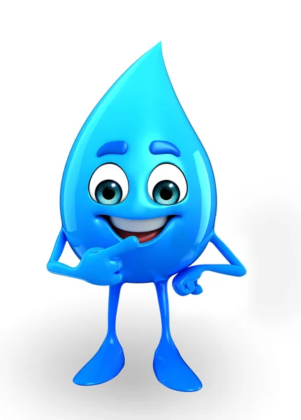 Personagem de gota de água com pose de halo — Fotografia de Stock