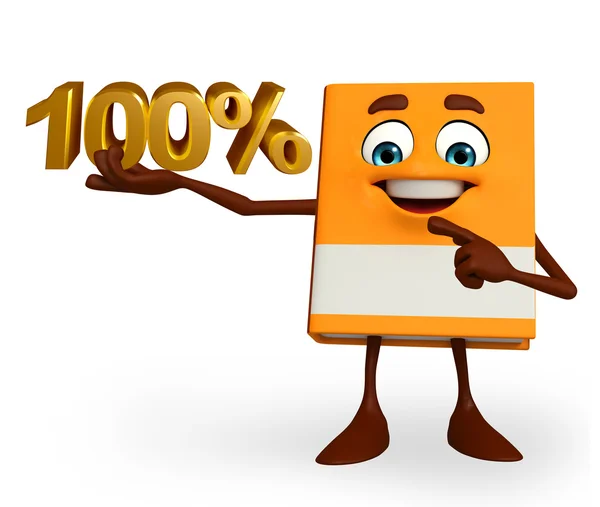 Book Character with percent sign — Stock Photo, Image