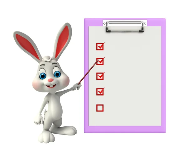 Easter Bunny with notepad — Stock Photo, Image