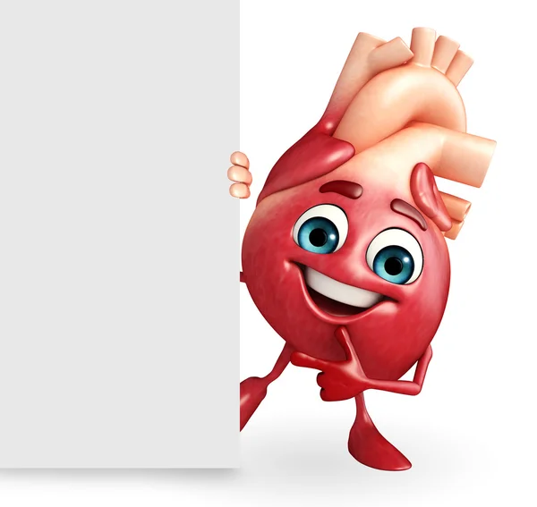 Heart character with sign — Stock Photo, Image