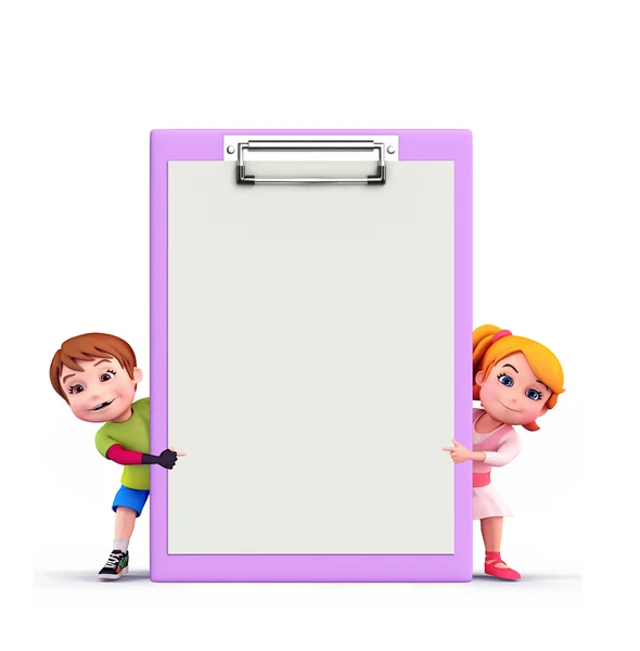 Cute kids with notepad — Stock Photo, Image