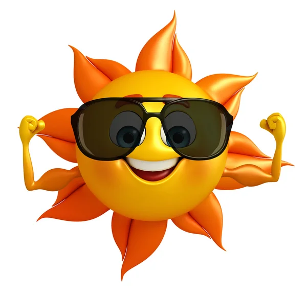 Sun Character With Sun glasses — Stock Photo, Image