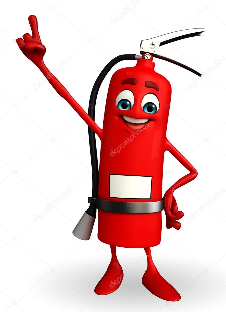 Fire Extinguisher character is pointing 