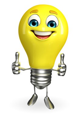 gloeilamp karakter met beste teken