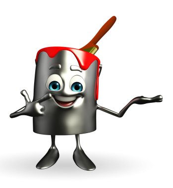 boya kovası karakter sunmak 