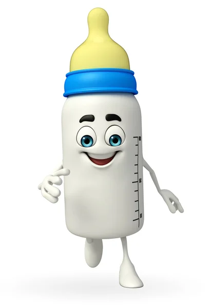 Baby Bottle character is running — Stock Photo, Image