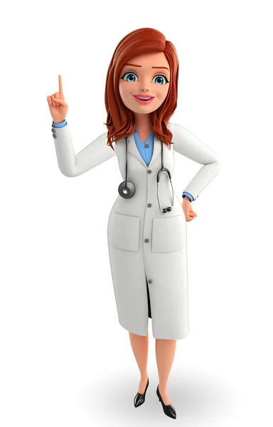 Young Doctor with pointing pose — Stock Photo, Image