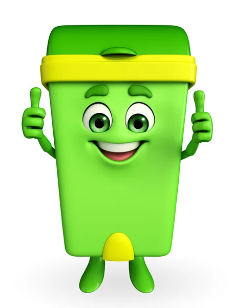 Dustbin Character with best sign — Stock Photo, Image