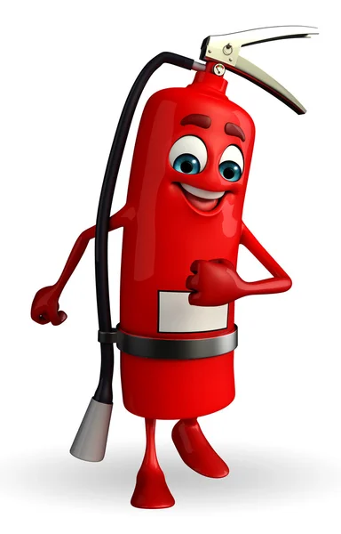 Fire Extinguisher character is walking — Stock Photo, Image