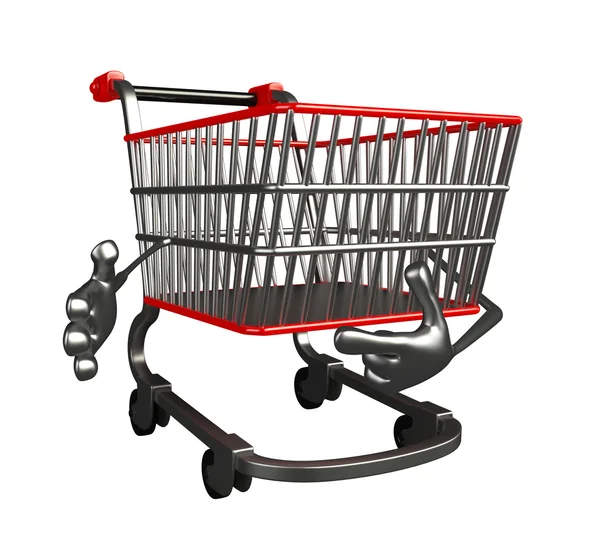 The trolly charecter is pointing — Stock Photo, Image