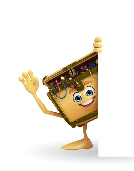 Treasure box character is clapping — Stock Photo, Image