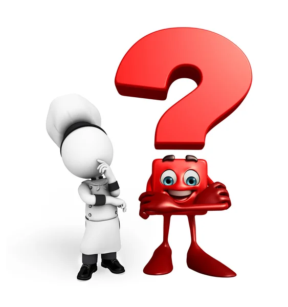 Chef with question mark — Stock Photo, Image