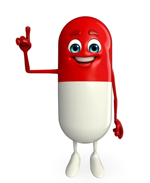 Pill Character is pointing — Stock Photo, Image