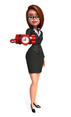 bomba ile genç iş kadını