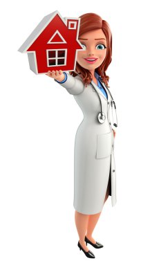 genç bir doktor ile ev