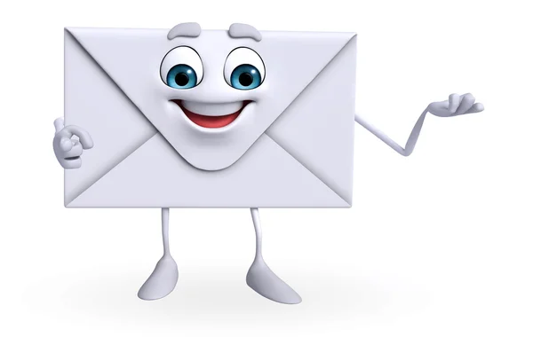 Mail Character is presenting — Stock Photo, Image