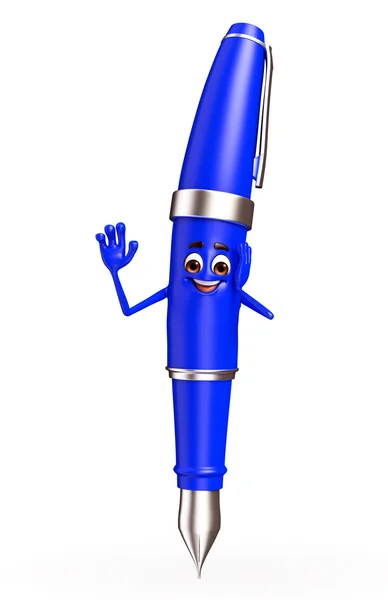 Pen Character with hello pose — Stock Photo, Image