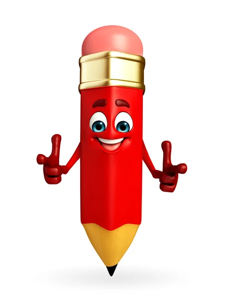 Pencil Character is pointing — Stock Photo, Image