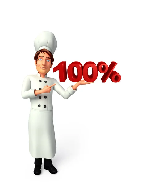 Joven chef con signo de porcentaje — Foto de Stock