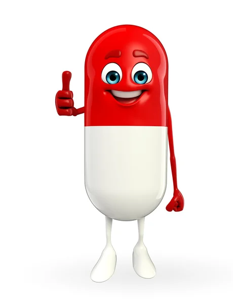 Pill Character is thumbs up — Stock Photo, Image