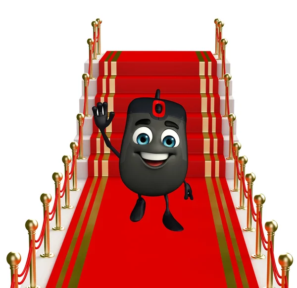 Dator mus karaktär på röda mattan — Stockfoto