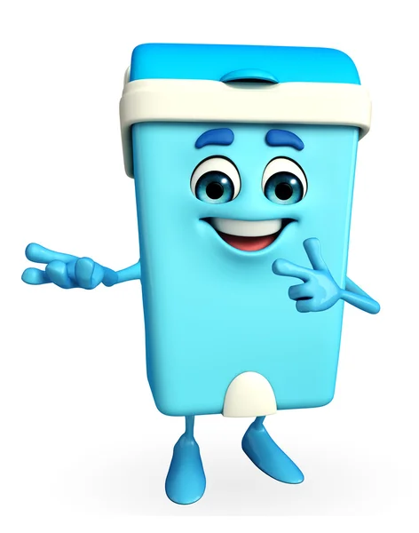 Dustbin Character with presenting pose — Stock Photo, Image