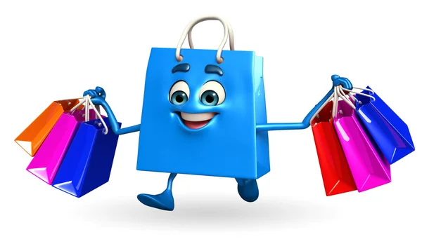 Shopping bag character — Stock Photo, Image