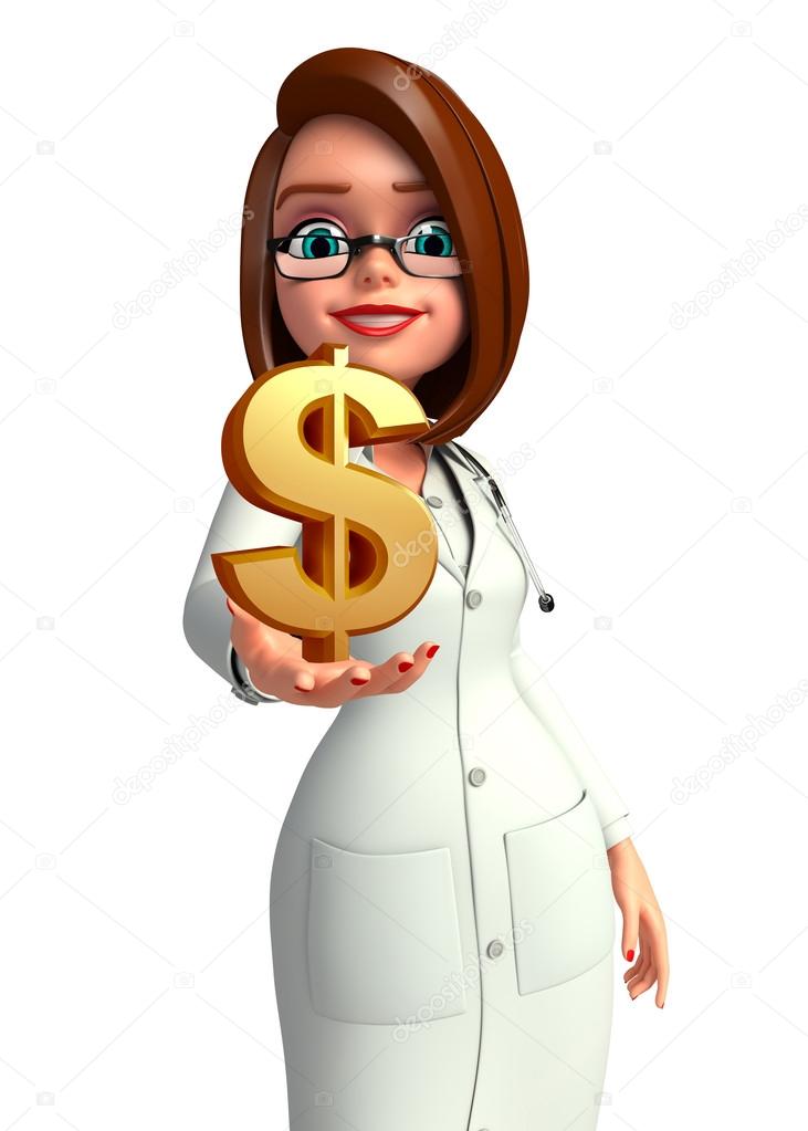 Young Doctor with doller sign