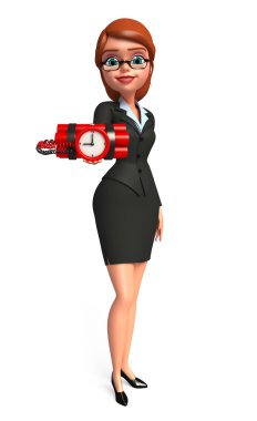 bomba ile genç iş kadını