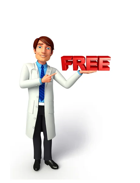 Ücretsiz kaydolun ile genç bir doktor — Stok fotoğraf