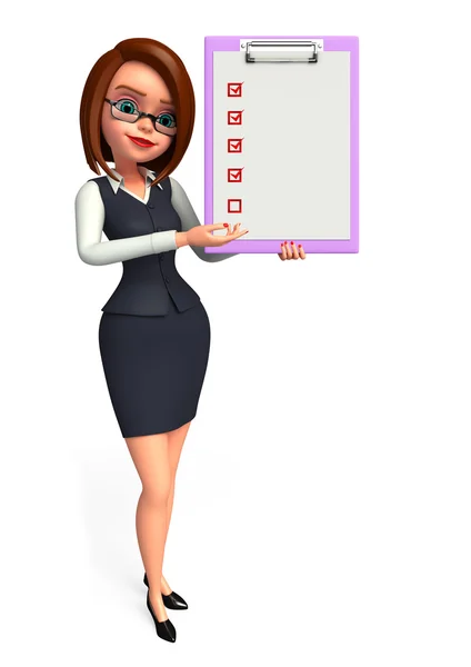 Young office girl with notepad — Stock Photo, Image