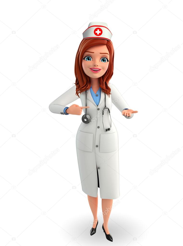 Caricatura mulher enfermeira médica profissional saúde in