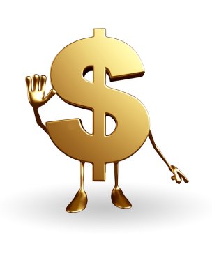 Merhaba poz karakteriyle Doları