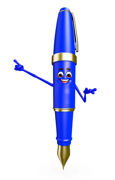 Pen Character is pointing — Stock Photo, Image