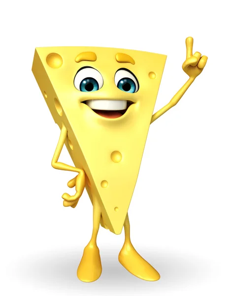 Cheese Character with pointing pose — Stock Photo, Image