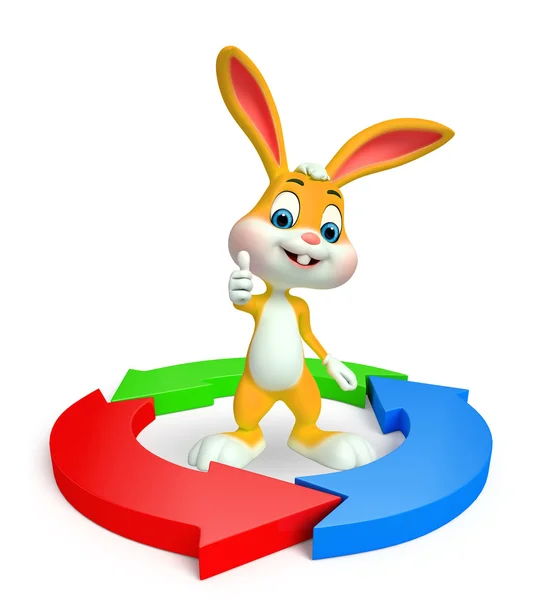 Easter Bunny met circulaire grafiek — Stockfoto