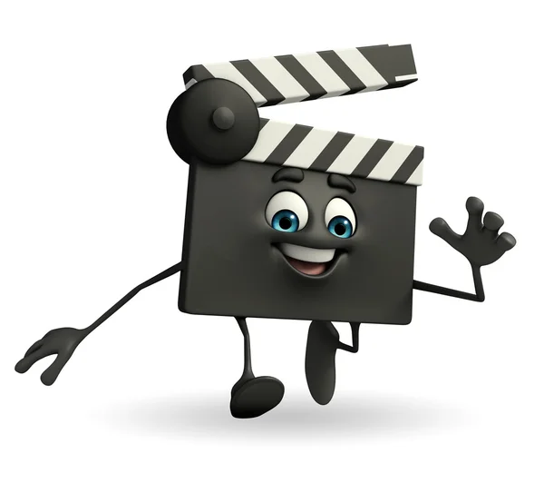 Clapper Board Character is running — Stock Photo, Image