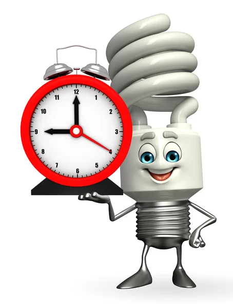 CFL Character with table clock — Stock Photo, Image