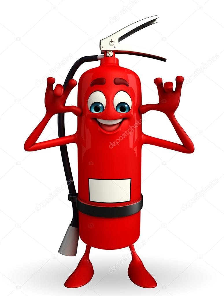 Fire Extinguisher character with teasing pose