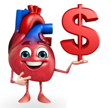 Dolar işareti karakteriyle kalp 
