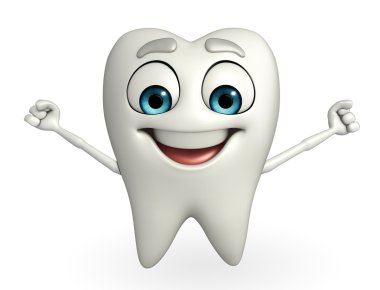 Teeth character is running clipart